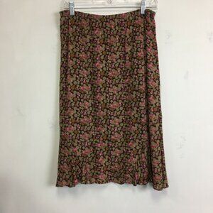 J Jill Women's Multicolor Dotted Elastic Waist A Line Skirt - Size 6
